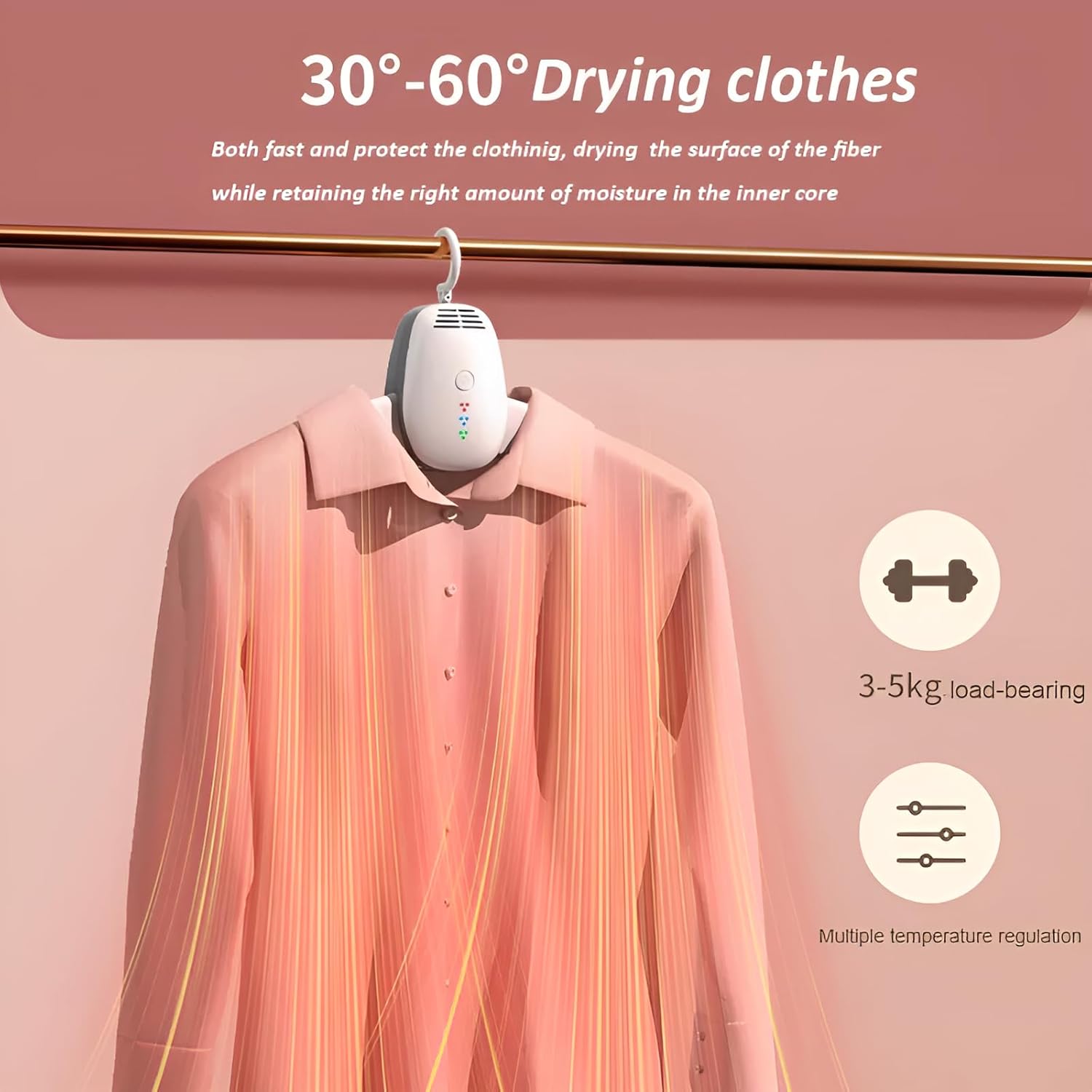 Travel Portable Clothes Dryer Hanger Electric Mini Compact Heated Air Dryers Machine