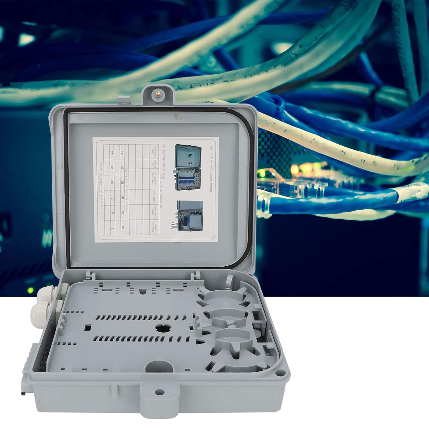 YWBL-WH Fiber Optical Terminal Box IP65 12 Core FTTH Fiber Optic Distribution Enclosure, Microcomputer Device