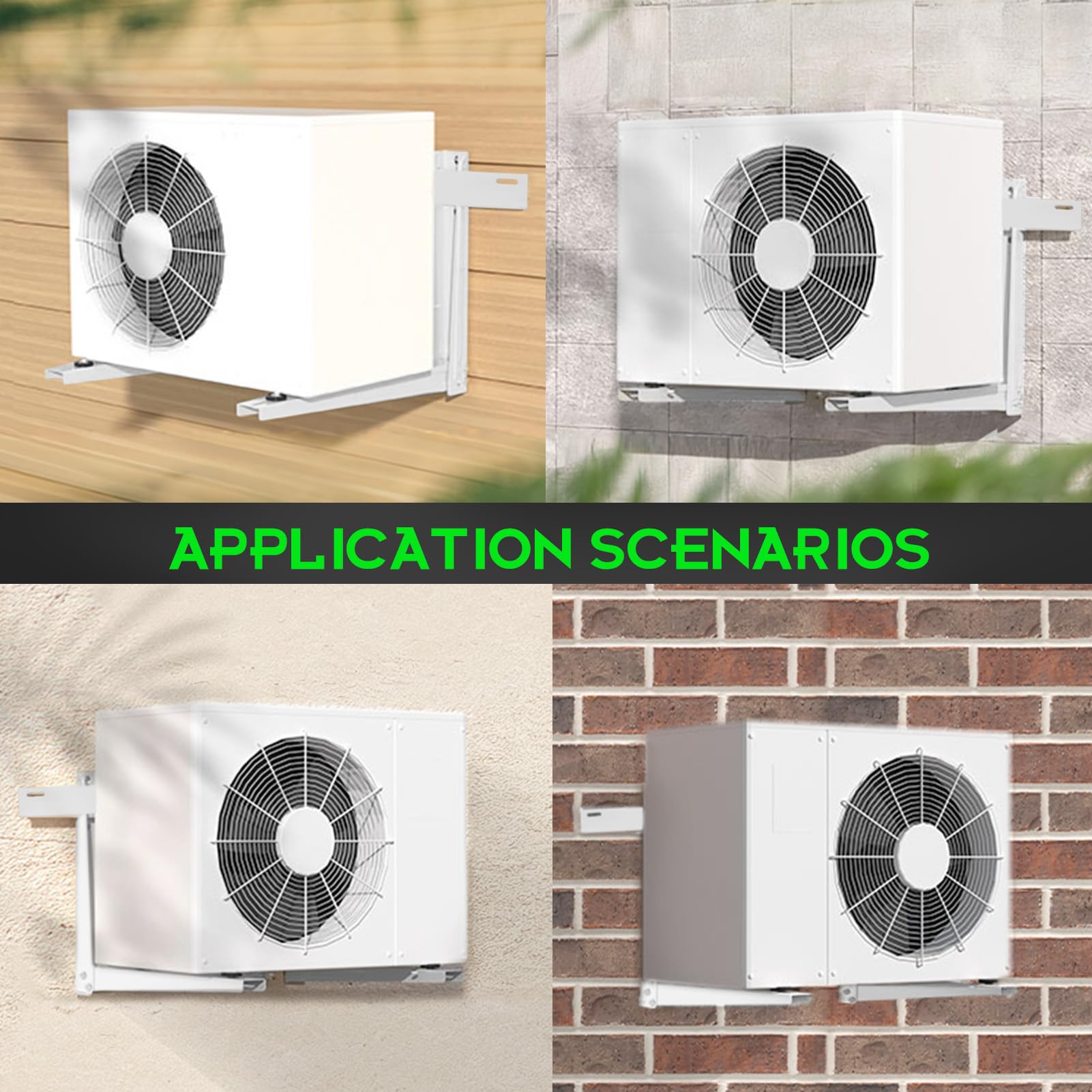 Supporti per Condizionatori Esterno, Adatti per 9.000–36.000 BTU, Capacità Carico Max 180kg, Acciaio Robusto di Alta Qualità Staffa per Condizionatore (per Unità Esterne AC da 1 a 3 HP)