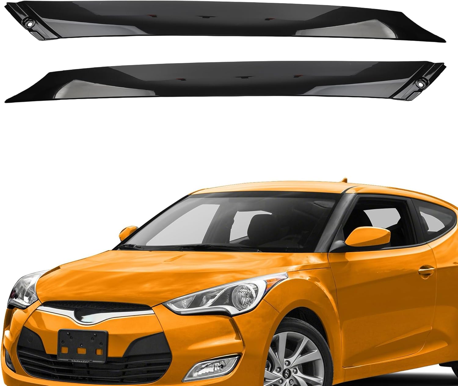 Dasbecan Exterior Window A-Pillar Trim Panel Compatible with 2012-2017 Hyundai Veloster Replace# 861702V000 861802V000