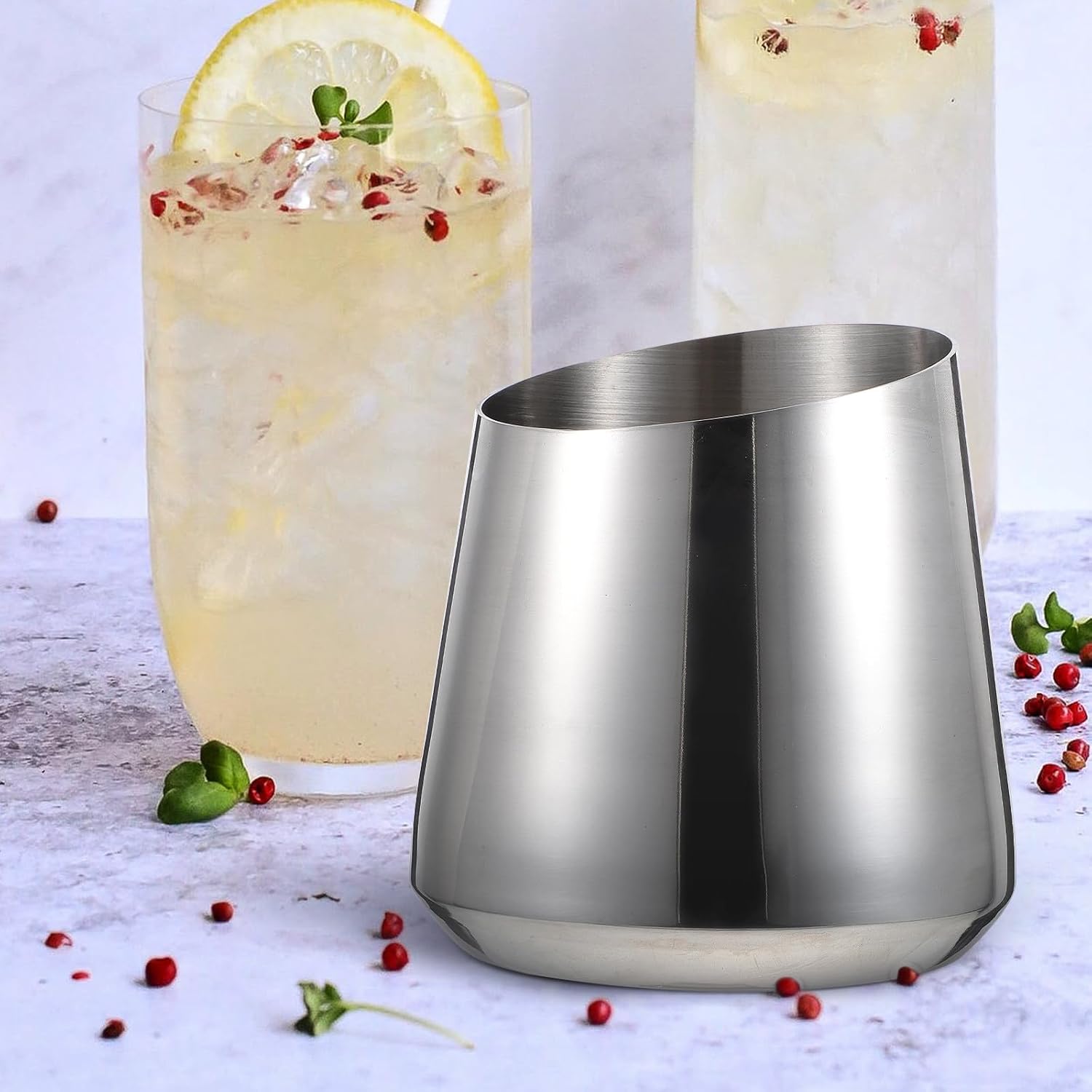 Stainless Steel Wine Ice Bucket Small Bar Beer Bucket Compact Ice Cube Container for Tabletop Party and Ktv Use Silver