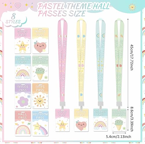 Vista 28 de Ctosree Juego de 8 cordones de PVC irrompibles para pasillos y pases escolares, suministros escolares, suministros para profesores, para aula