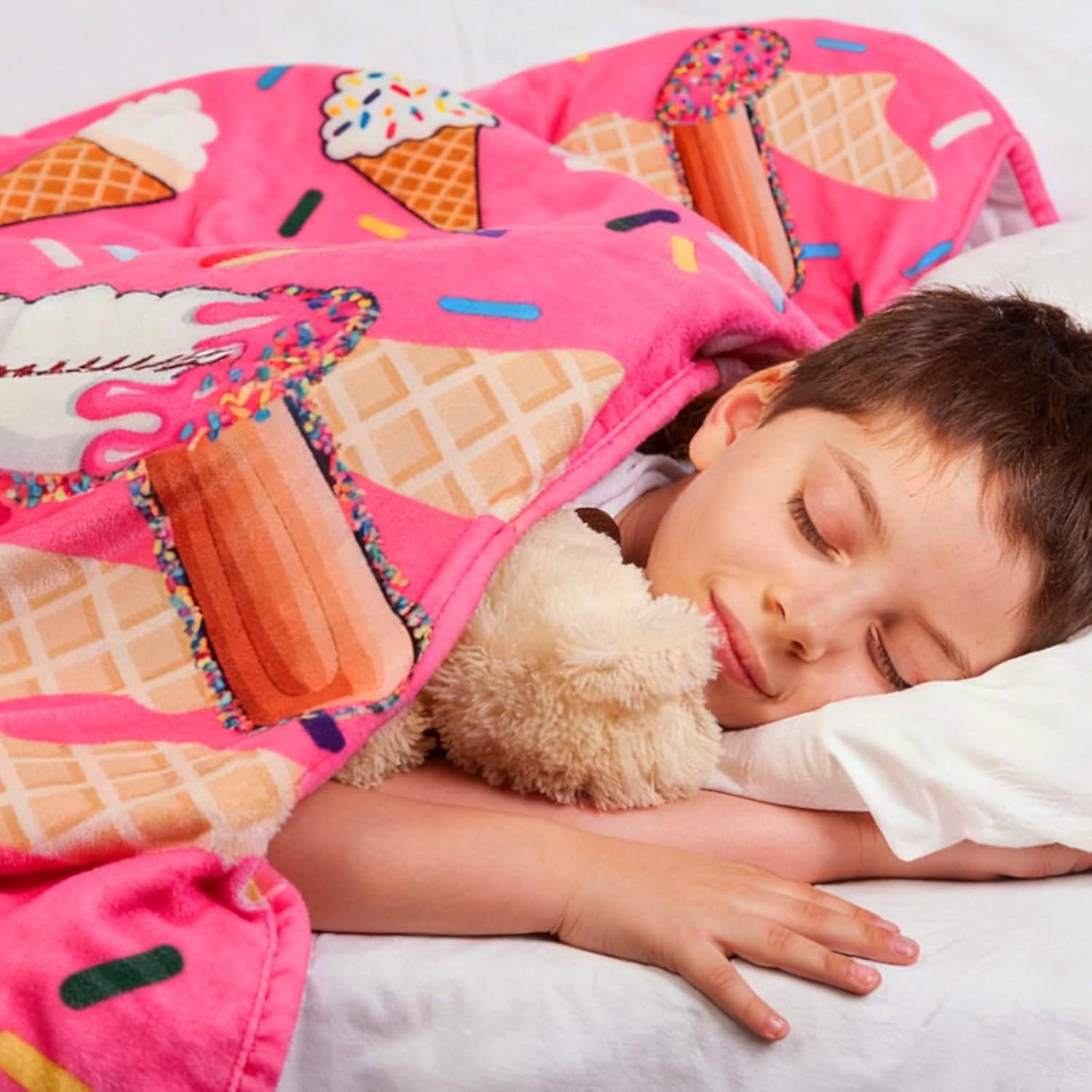 Tegeme Baseball Drip Ice Cream Blanket Pink Baseball Drip Ice Cream Throw Blanket Warm Ultra Soft Flannel Blankets for Bed Travel Sofa Living Room Decoration Gifts, 50" x 40" - Image 5