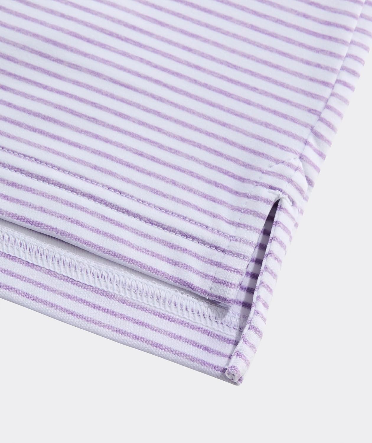 Vineyard Vines Men's Performance Bradley Stripe Sankaty Polo, White/Lilac Breeze, L