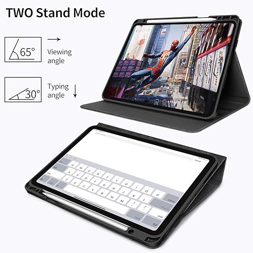 Miniatura 7 de H HOLIMET Funda para iPad Pro 12.9 2022 65433 generación con soporte para lápices, bolsillo tipo folio, funda de TPU suave a prueba de golpes,