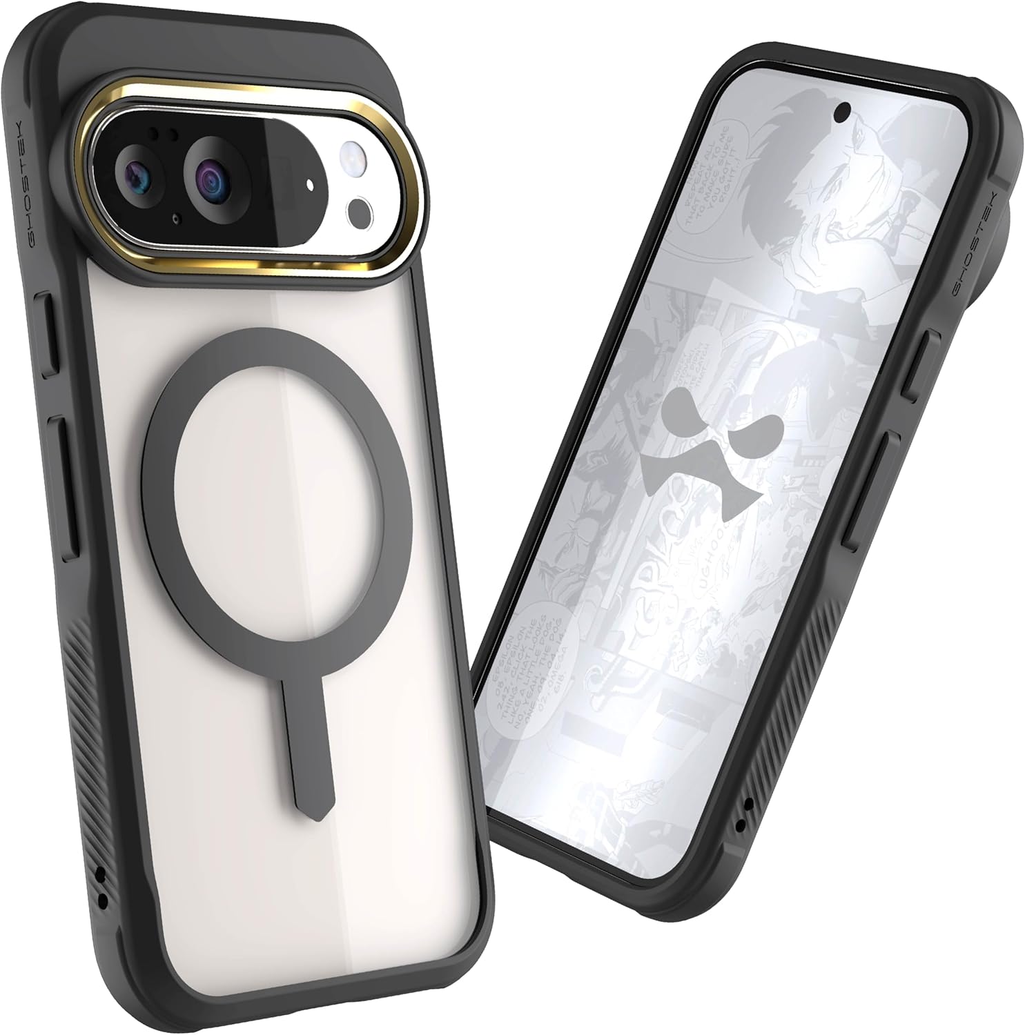 Ghostek Covert MagSafe Pixel 10 / Pixel 10 Pro Case Clear Magnetic - Compatible with Mag Safe, Shockproof Protective Phone Cover Designed for 2025 Google Pixel10 and Pixel10 Pro (6.3") (Black)
