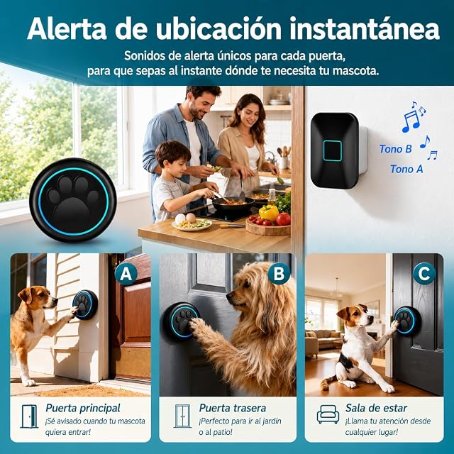 Foto 5 de 8 de A88 Blk Timbre para Adiestramiento de Perros (1 campana + 2 receptores)