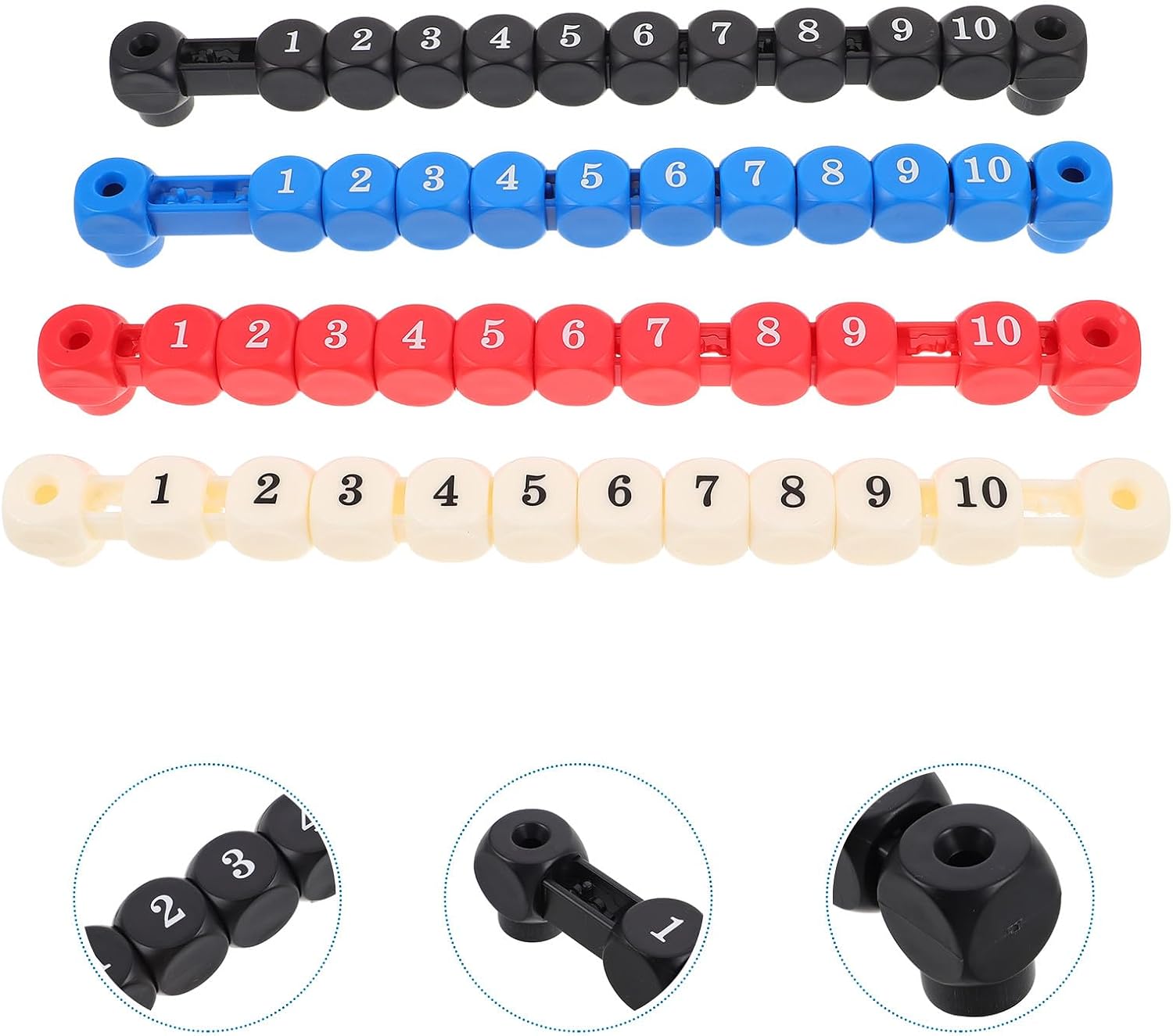 4pcs Foosball Score Counters Table Soccer Score Keepers Portable Football Table Scoreboard for Home and Party Use with Red, Blue, Black, White Markers