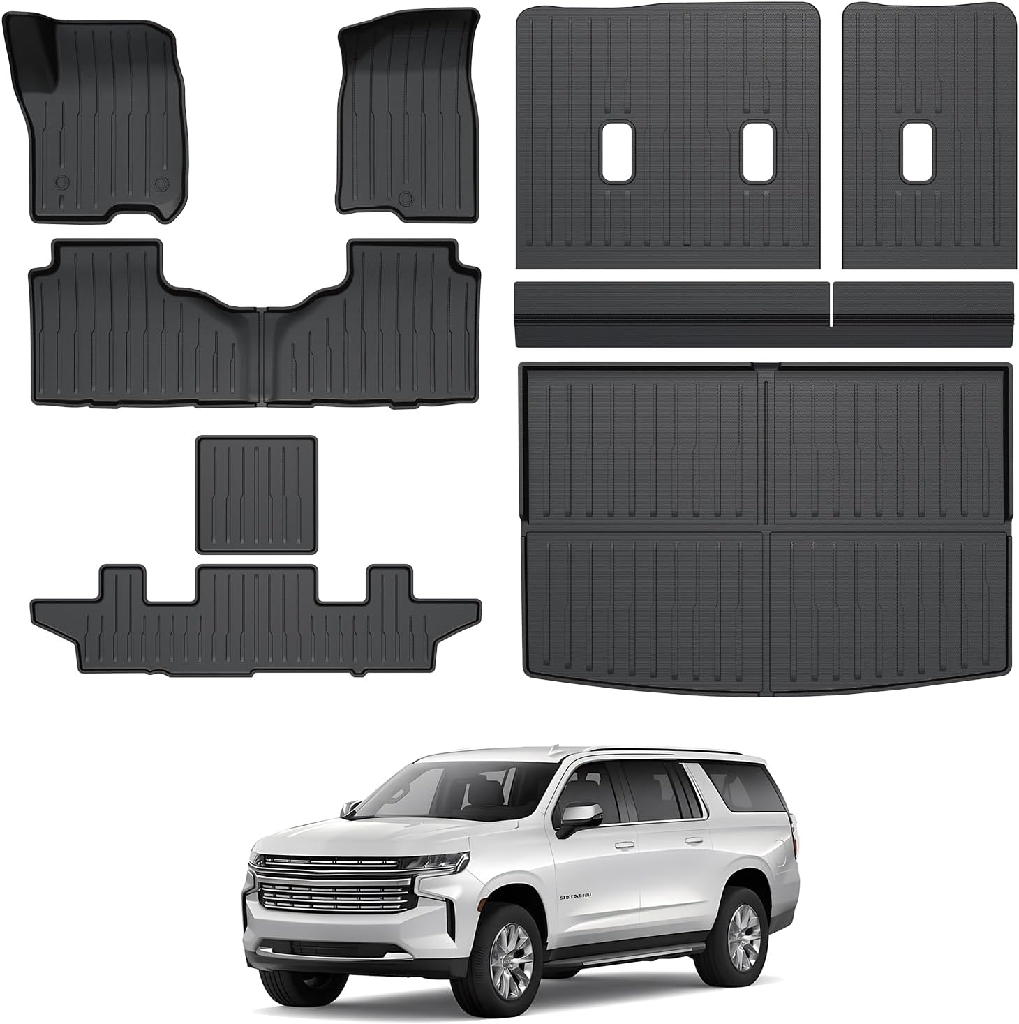 Amazon.com: CARESA Floor Mats Cargo Liner 3rd Seat Back Covers for 2021 ...