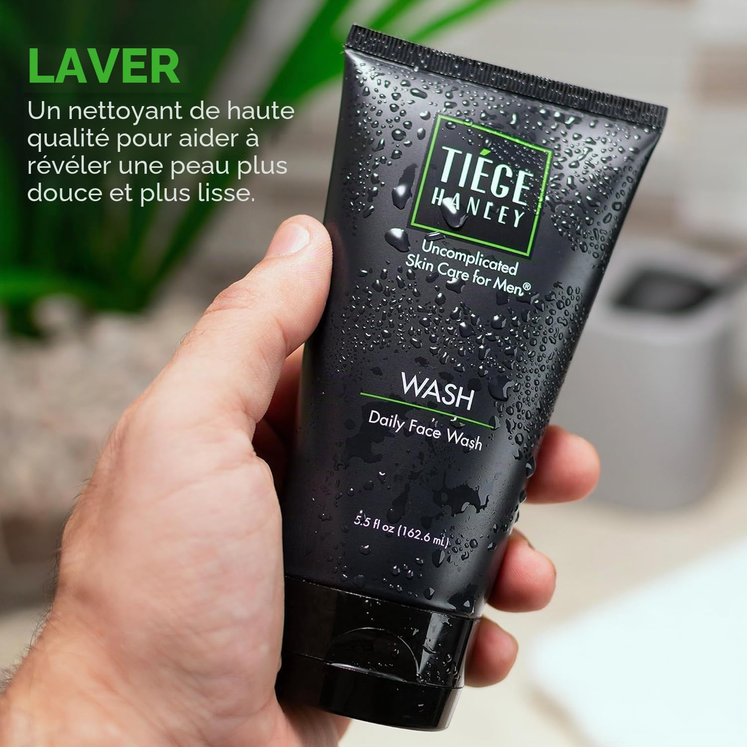 Tiege Hanley Daily Nettoyant visage pour homme, 155,9 g – Nettoyant doux sans parfum pour le visage pour homme revitalise, hydrate et adoucit la peau – Nettoyant pour le visage pour homme et soin du