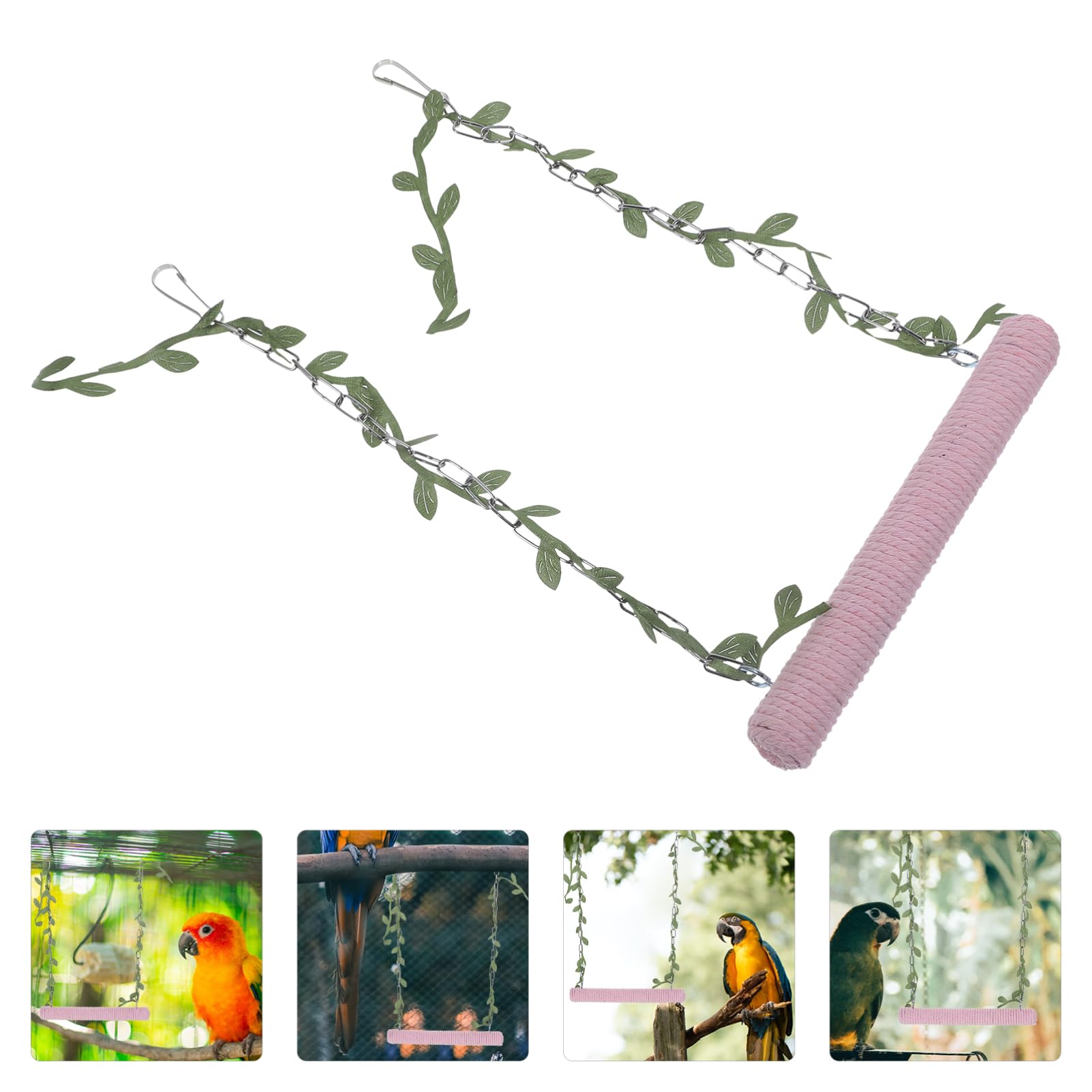 BESPORTBLE 5pezzi Altalena Per Uccelli Legno Con Corda Giocattolo Decorativo Per Pappagalli e Parakeet Accessorio Per Uccelli Domestici Facile Da Installare e Utilizzare Stimolante e