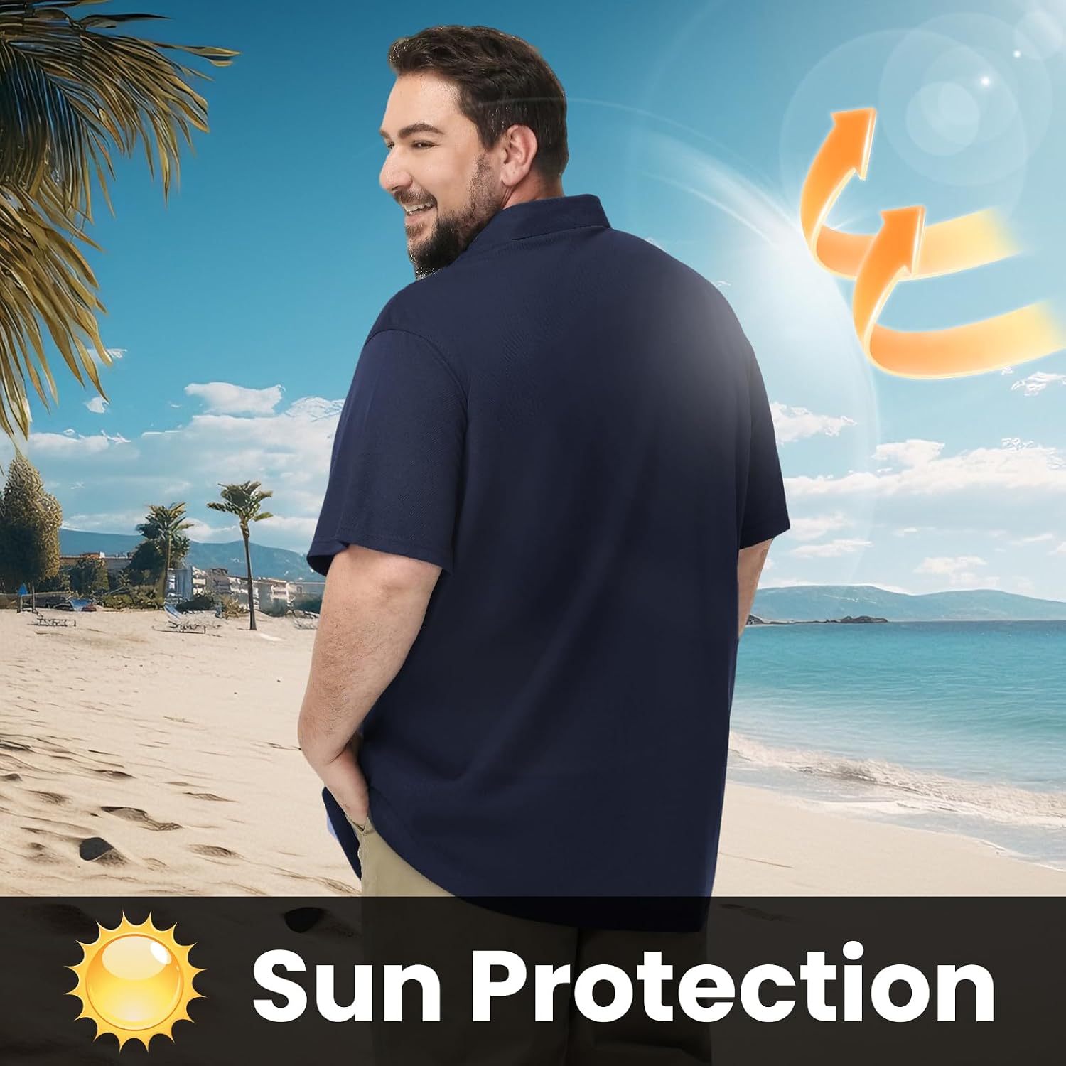 TEZO Men's Big & Tall Polo Shirts Relaxed Fit Short Sleeve Golf Polo | Sun Protection, Breathable Performance Fabric, Casual Wear, Mens Shirts, 2XL-6XL Extended Sizes