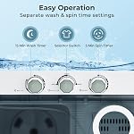 DORTALA laveuse portable, 26 Lbs Twin Tub Lave-linge et Spinner Combo avec pompe à égoutter, minuterie, lave-linge compact pour l'appartement, dorme, VR, Gris
