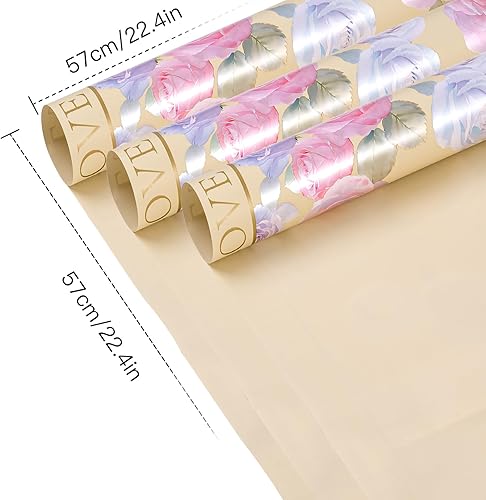 Miniatura 4 de RUSPEPA 20 Hojas de Papel para Envolver Flores, Papel de Envolver para Ramos de Flores de Rosa Impermeable, Suministros de Floristería para Embalaje