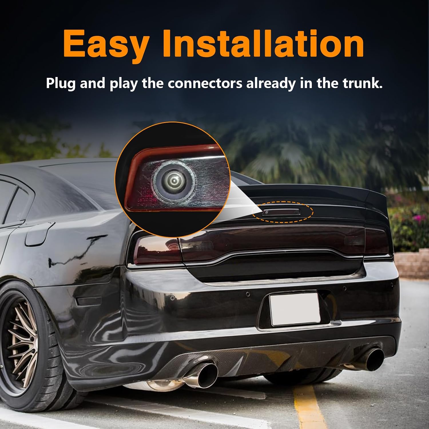 EVRBUL Rear View Backup Camera, Reversing Parking Assist Backup Camera Compatible with Chrysler 300, Dodge Charger 2011-2014 Replace#: 56054058AH 56054058AF