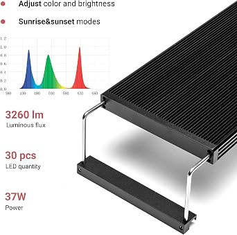 Chihiros WRGB II PRO LED Aquarium Light - Full Spectrum, Bluetooth App Control, Fish Tank Light w/Timer for Aquatic Plants, Freshwater Fish Tank - Fish Aquarium Accessories & Decor - WRGBII PRO 30cm