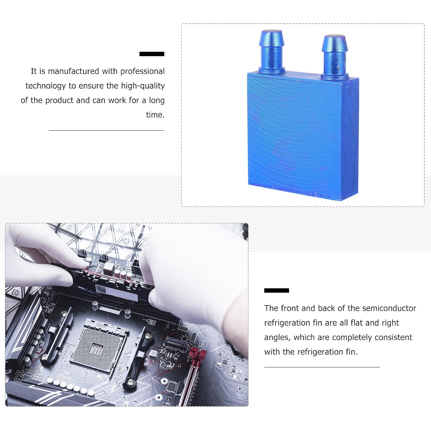 Aluminum Water Cooling Block with Side Connection for CPU Radiator
