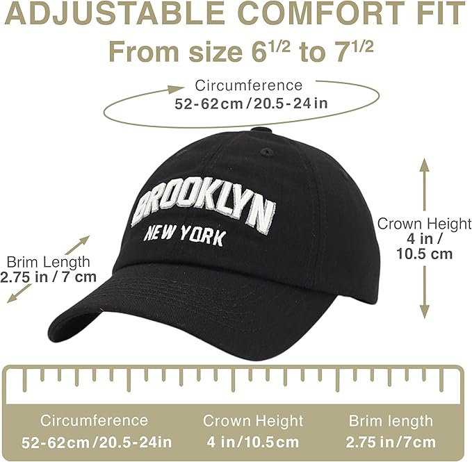 Gorra Brooklyn New York bordada 3D - Negro miniatura 6
