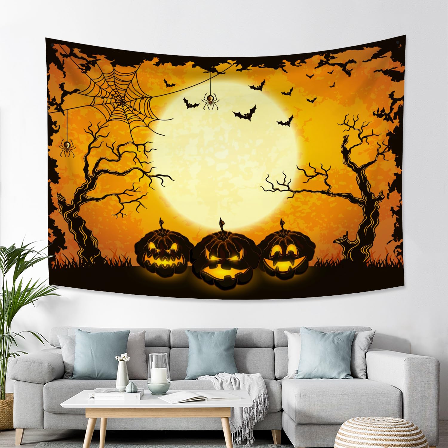 Amazon.co.jp: Qinunipoto タペストリー ハロウィン Halloween