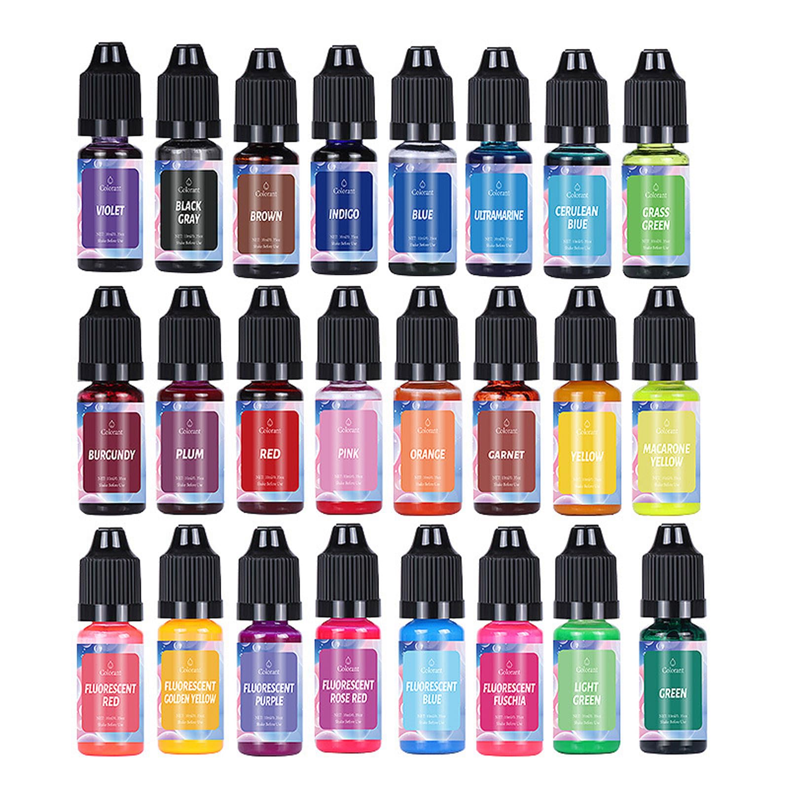 Cire de bougie colorée ALLAVA 24 teintes de 10 ml pour créer vos bougies fait maison