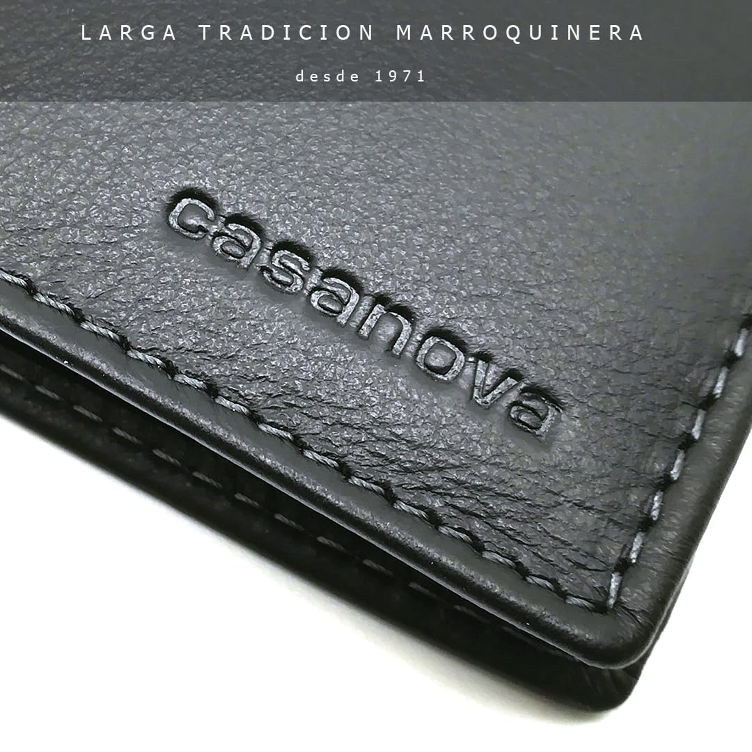 Mini Cartera Hombre Piel Americana CON Monedero - RFID - 1007 Negro