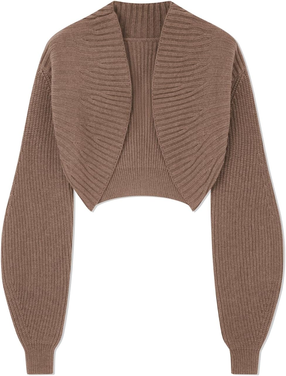 COCCKO Womens Cropped Cardigan Sweaters Open Front Long Sleeve Knit Bolero Shrug Sweater 2026 Trendy Clothes