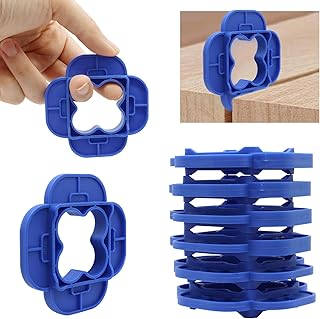 12 Pcs Deck Spacers Tool, 4 in 1 Multi Size 5/32", 3/16", 1/4", 5/16", Blue Nylon Deck Spacers, Deck Board Straightening Tool for Composite, PVC, Hardwood & Pressure Treated Decking Board