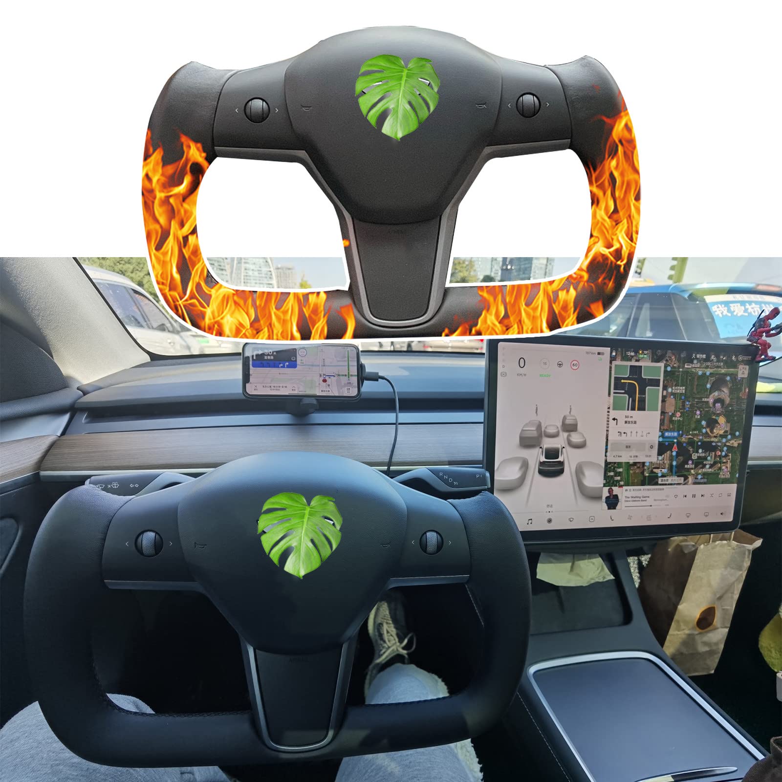 Steering Wheel Yoke, Yoke Steering Wheel, For Tesla Model 3 (2017-2022), Sense Of Future Technology/Easy To Install,Heating