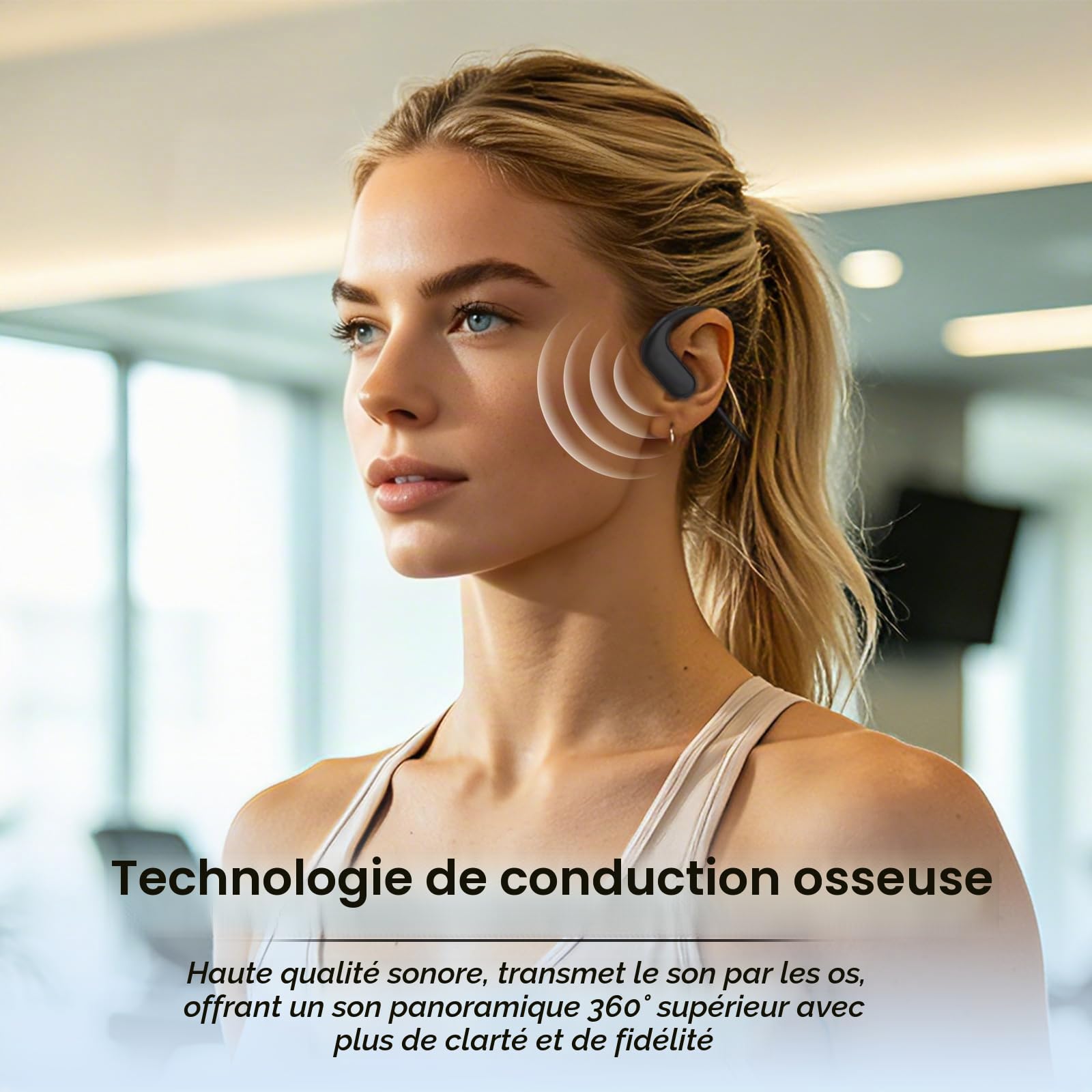 Écouteurs Natation, IPX8 Étanche Casque Conduction Osseuse sans Fil Bluetooth 5.4, in Ear, Ecouteurs Osseux Waterproof avec Lecteur MP3 8 Go pour Natation Surf Fitness