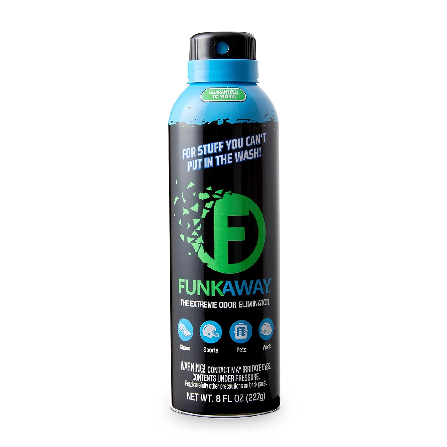 FunkAway Aerosol Spray 8 oz Extreme Odor Eliminator Spray Ideal for Shoe Smells Pet Odors and Bulky Stuff