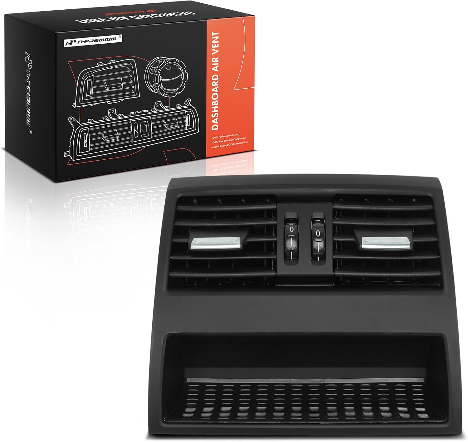 A-Premium Dashboard Air Vent Compatible with BMW 520i 2014-2016, 528i xDrive 2010 2012-2016, 530i 2010 2012-2013, 535d 2014-2016, 535i 2010-2016, 550i 2010-2015, Rear Center Console, Black