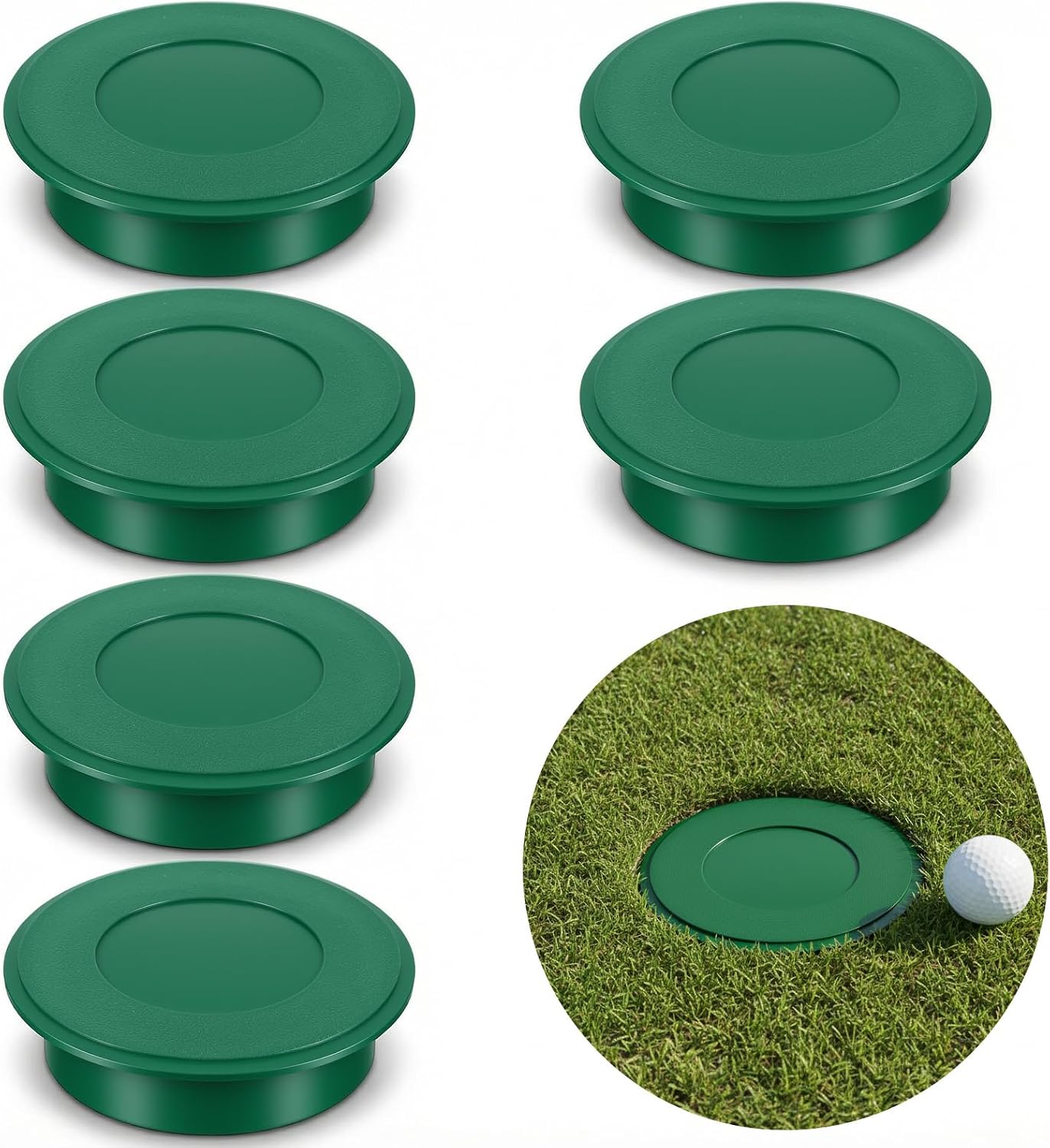 6 Pcs Golf Cup Cover, Golf Hole Cup Covers Putting Green Cups Hole Covers | Practice Training Aids Holes,Plastic for Garden Yard Backyard Game Ball,Outdoor Sports Activities
