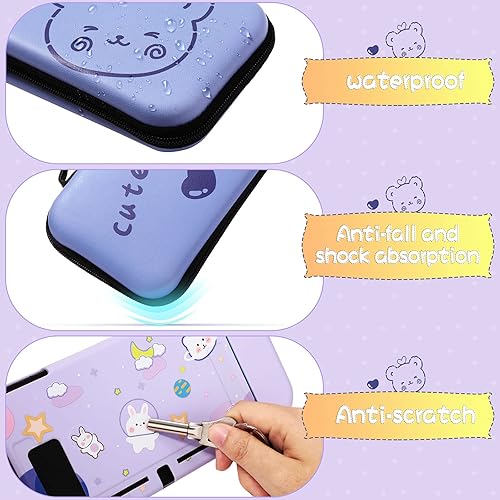 Miniatura 5 de Weewooday Funda protectora de conejo y funda de transporte, funda suave y delgada para consola y controladores, bolsa de transporte de viaje rígida