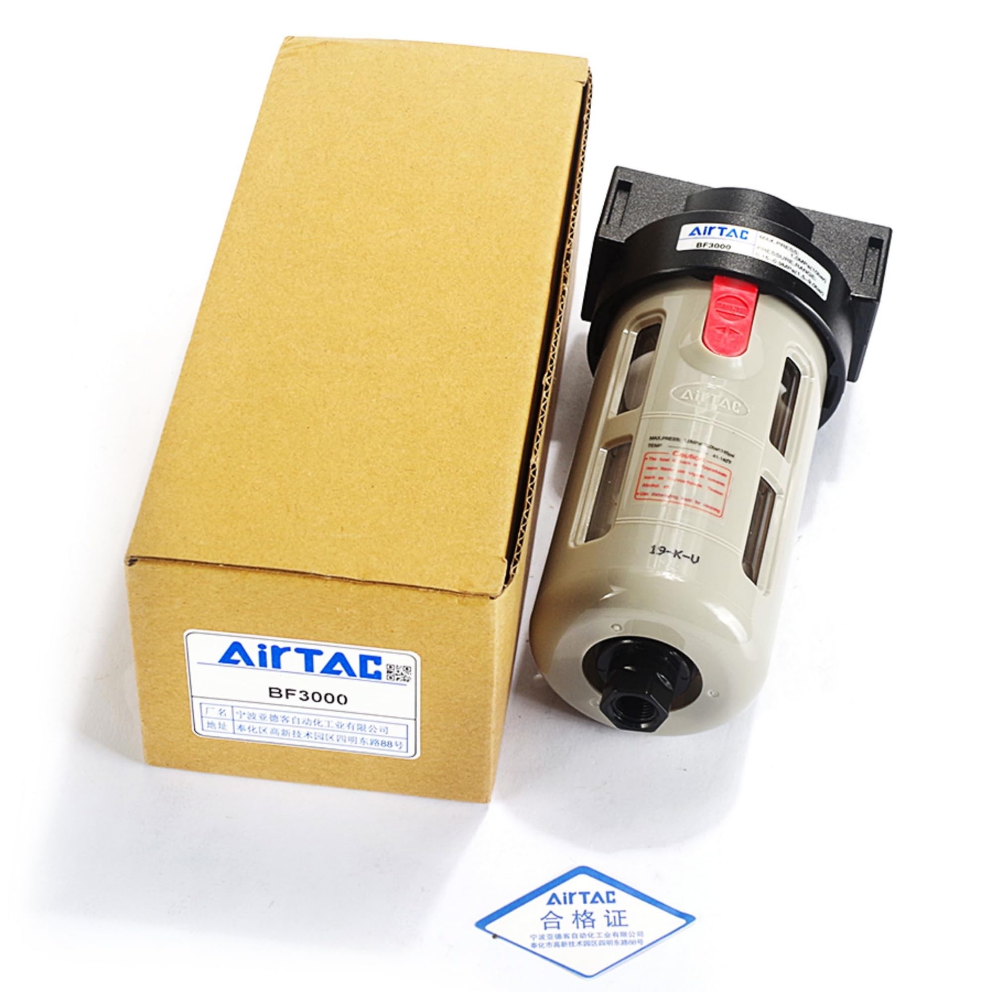 Filtro de línea de aire comprimido Airtac BF3000 3/8 pulgadas NPT 0-145 psi