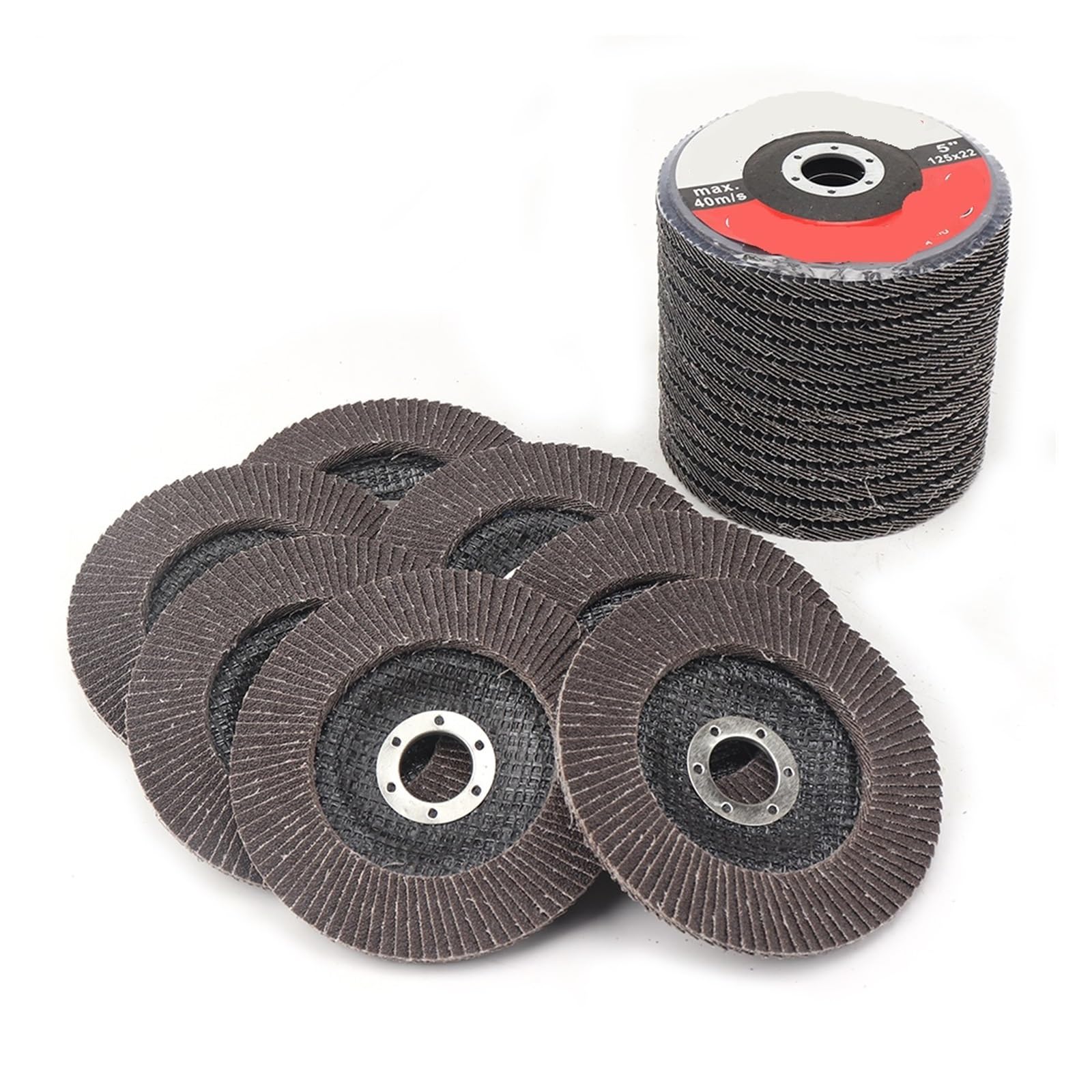 Tarcze ścierne listkowe 115 mm, gradacja 80/120/240/320, tarcze do szlifierek kątowych, obróbki metalu, drewna, gratowania, polerowania, materiały wanglan