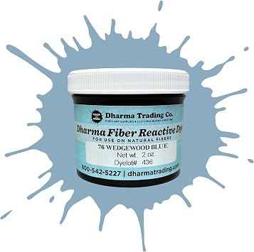 Dharma Fiber Reactive Procion Dye - The #1 Dye for Tie-Dye & Ice Dye. Vibrant, Permanent Colors Trusted by Professionals & Hobbyists Since 1969 Wedgewood Blue PR76, 2 oz.