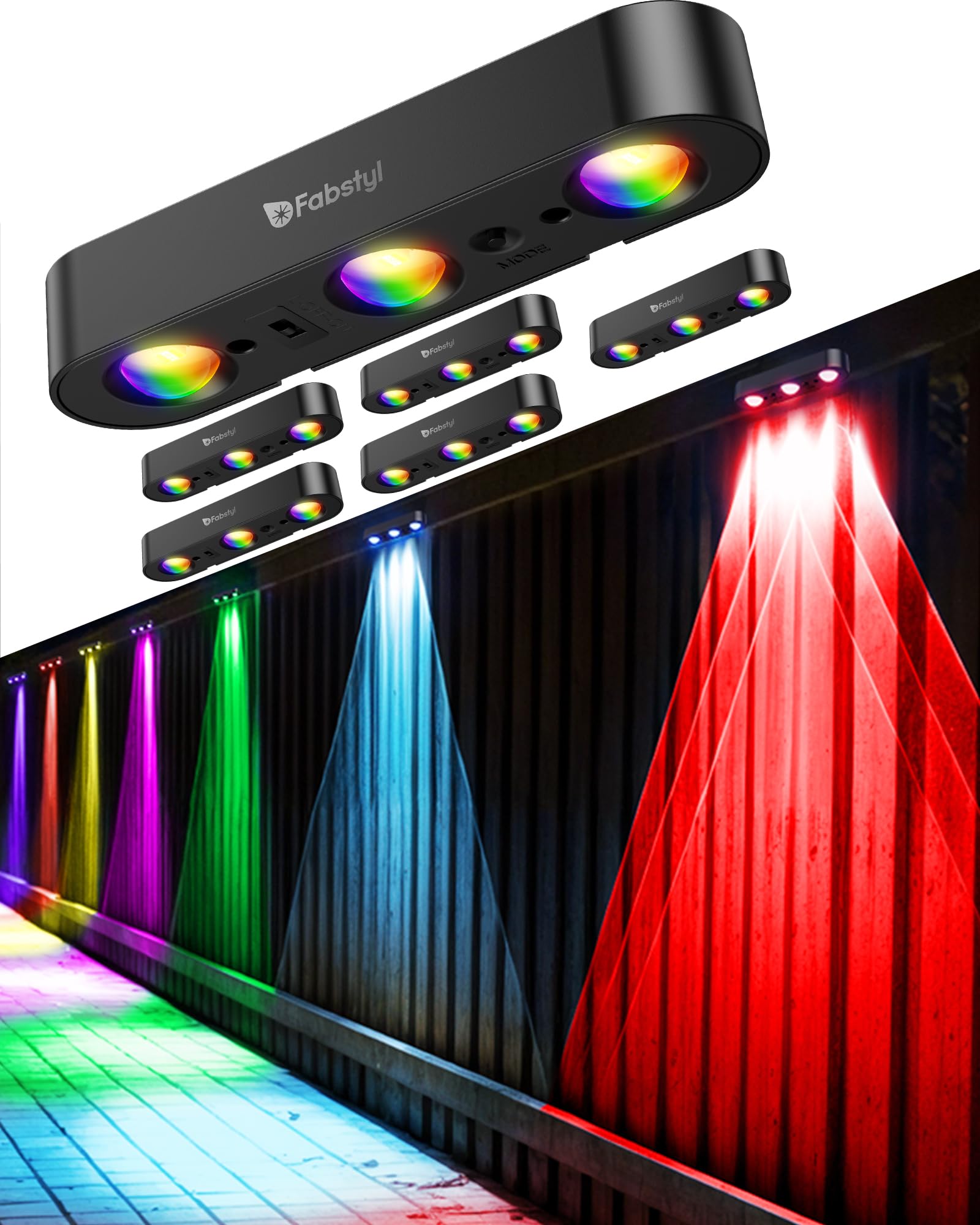 Applique Solare da Esternoper Esterni, 6 Pezzi RGB Lampada Solare da Esterno, Impermeabile IP65, 10 Modalità di Illuminazione per Decorazione da Giardino, Parete, Percorso, Veranda