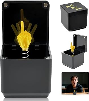 White Elephant Gifts for Adults - Gag Gifts Funny Middle Finger in A Box, Surprise Prank Pop Up Box Stocking Stuffers for Men Him Her White Elephant Gifts