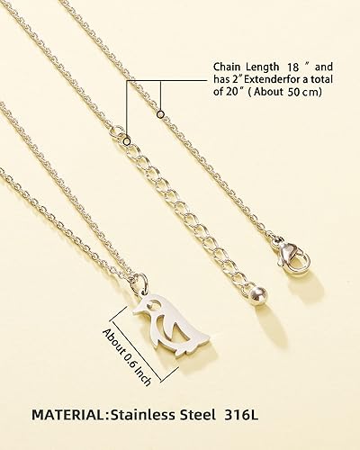 Miniatura 5 de HOFOYA Collar con dije de acero inoxidable para amantes de los animales, regalo de joyería para mujeres y adolescentes, bonito collar de espíritu