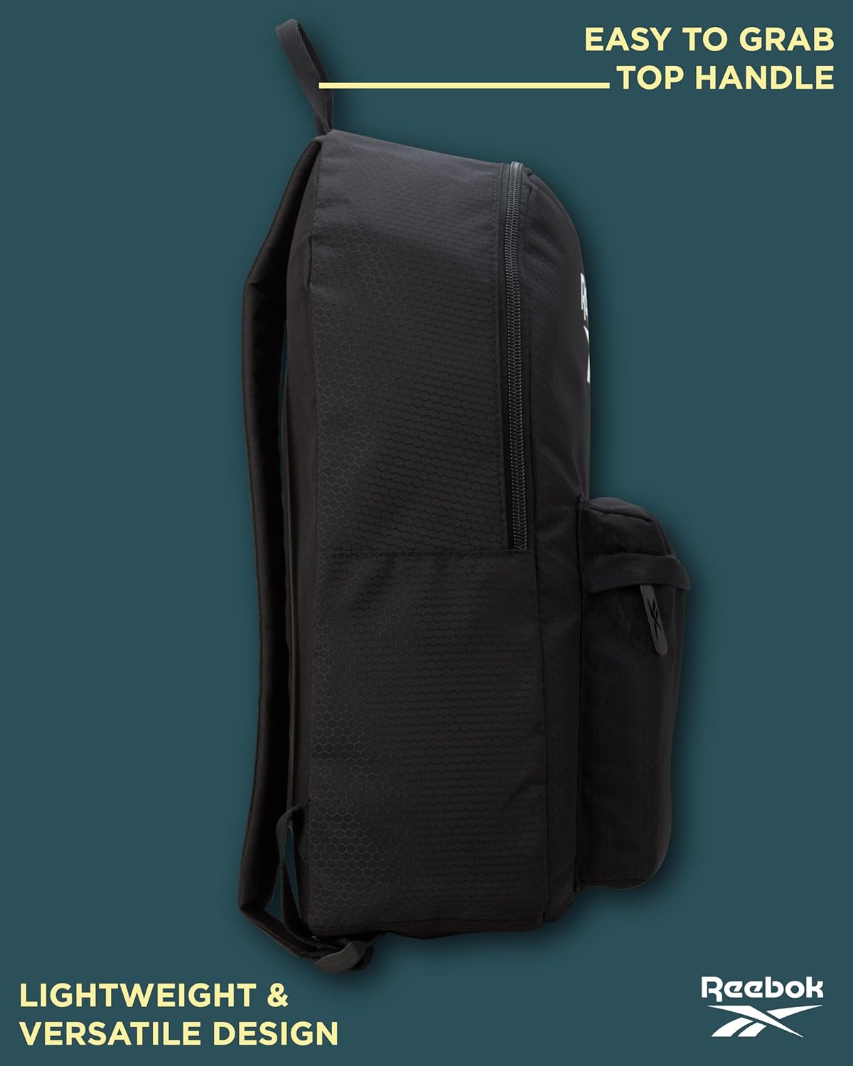 Reebok Element Backpack - Multipurpose Lightweight Carry On Everyday Bag for School Gym and Travel Backpack for Men & Women, Element Black With White Logo - Image 5