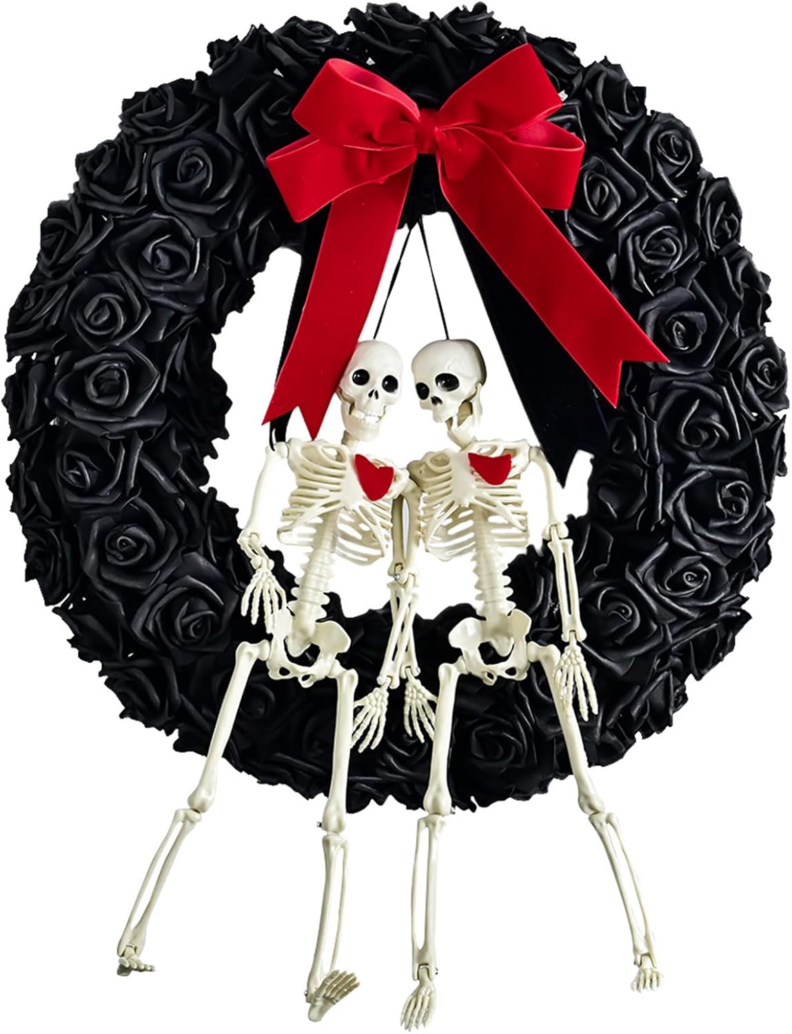 Skull Wreath For Halloween Festivities Scary Rose Skeleton Garlands Accessories Party Indoor Outdoor Party Decorations