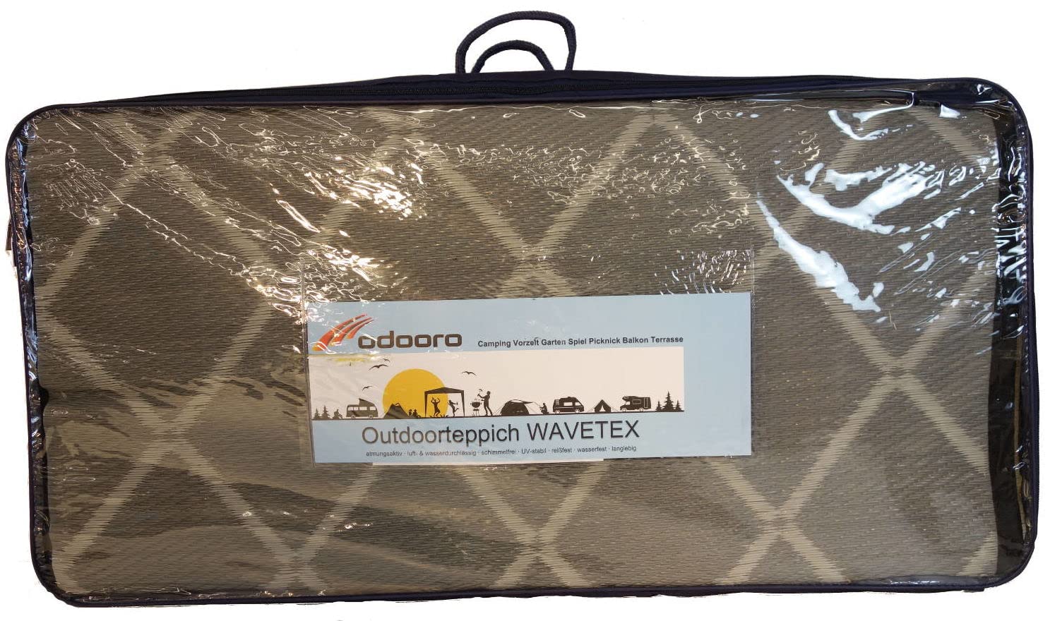 Outdoor Teppich Camping Matte ´´´odooro WAVETEX DIAMOND 2,7m x 3m anthrazit-grau | VIELE GRÖSSEN + FARBEN | 450 g/m² Zeltteppich Vorzelt Teppich Garten Spieldecke Wohnwagen Camper | PREMIUM