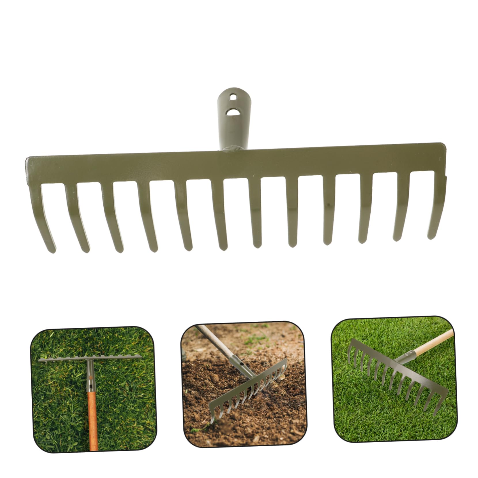 Hemobllo 3piezas Rastrillo De Jardín Metálico Resistente para Césped y Caídas Herramienta De Jardinería Ergonómica Fácil De Usar Limpieza De Jardines para Jardineros