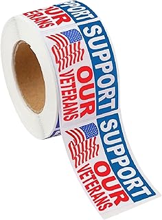 250 American Flag Support Our Veterans Stickers