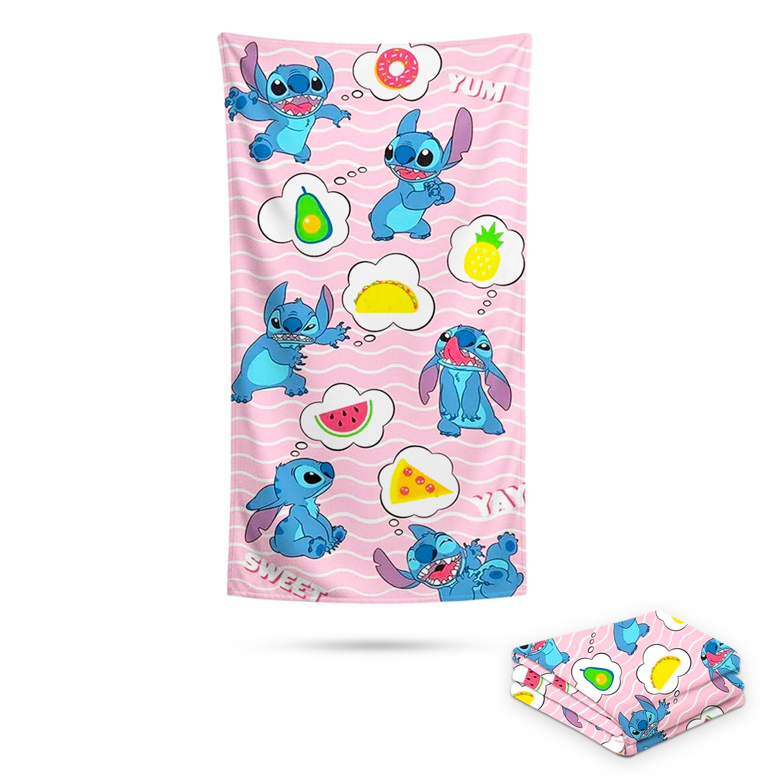 Amazon.co.jp: Disney Stitch ビーチタオルセット - 40インチ x 72
