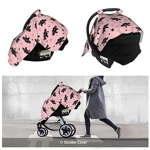 Vista 97 de KiuLoam Toldo de asiento de automóvil de animales del bosque, funda de lactancia para mamá lactancia, funda de asiento de automóvil para bebé/fundas