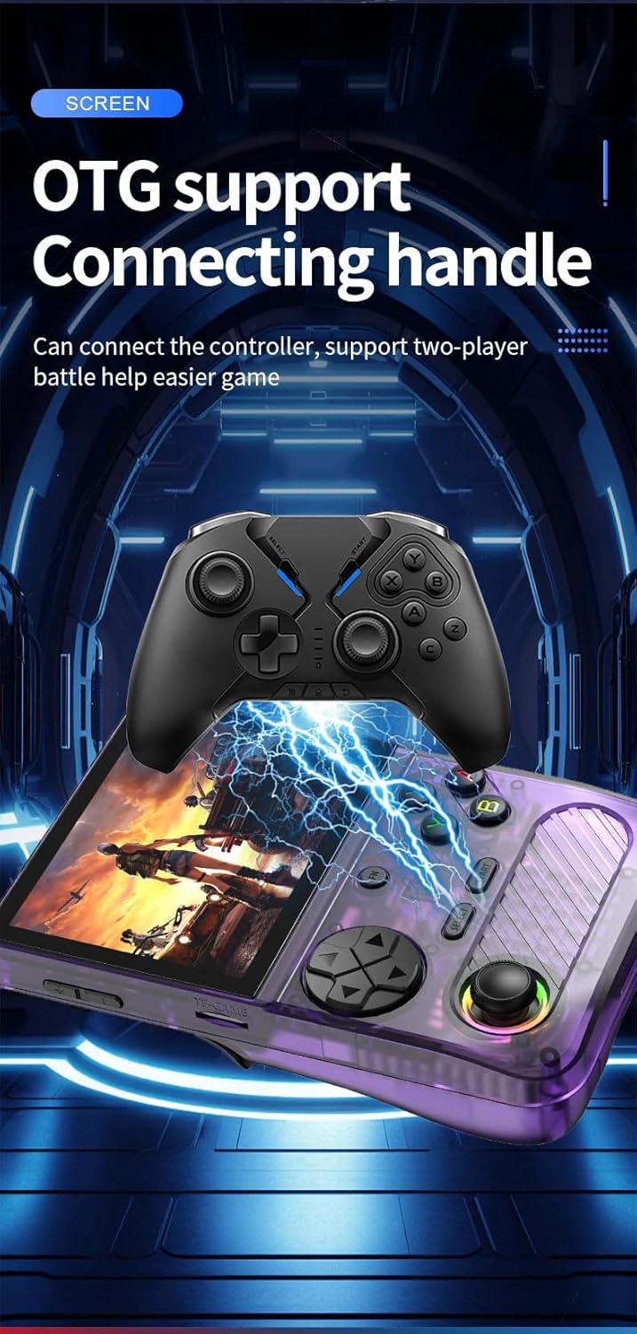 K36S Handheld Game Console，3.5 Inch IPS Screen Linux System with 64GB TF Card,Retro Gaming Console Built in 20000+ Games,Portable Handheld Video Games for Adults,3000mAh Battery (Red)