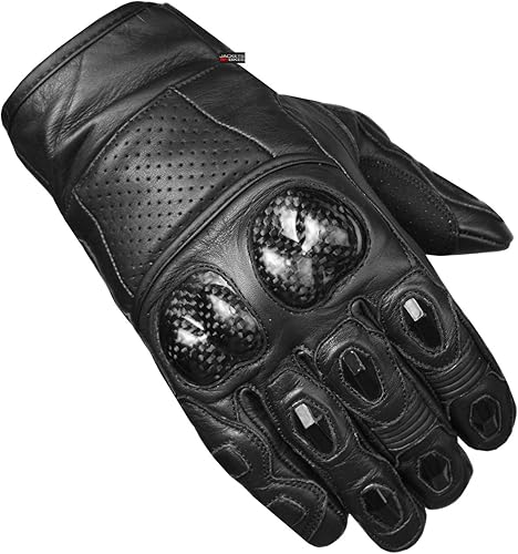 Miniatura 5 de Guantes de piel de anilina de vaca para motocicleta de hombre con control deslizante