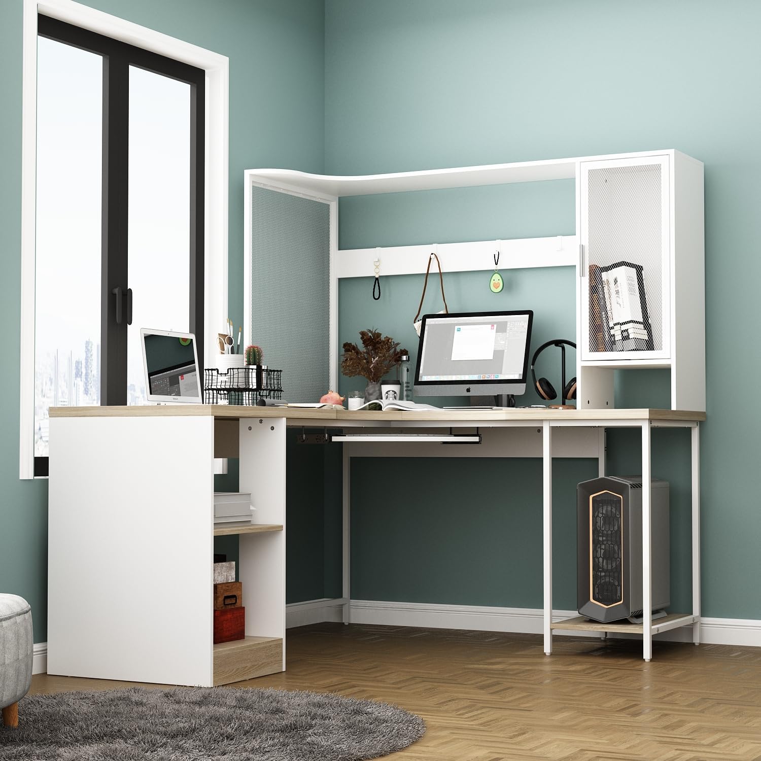 Homsee Home Office Computer Desk LShaped Corner Desk with