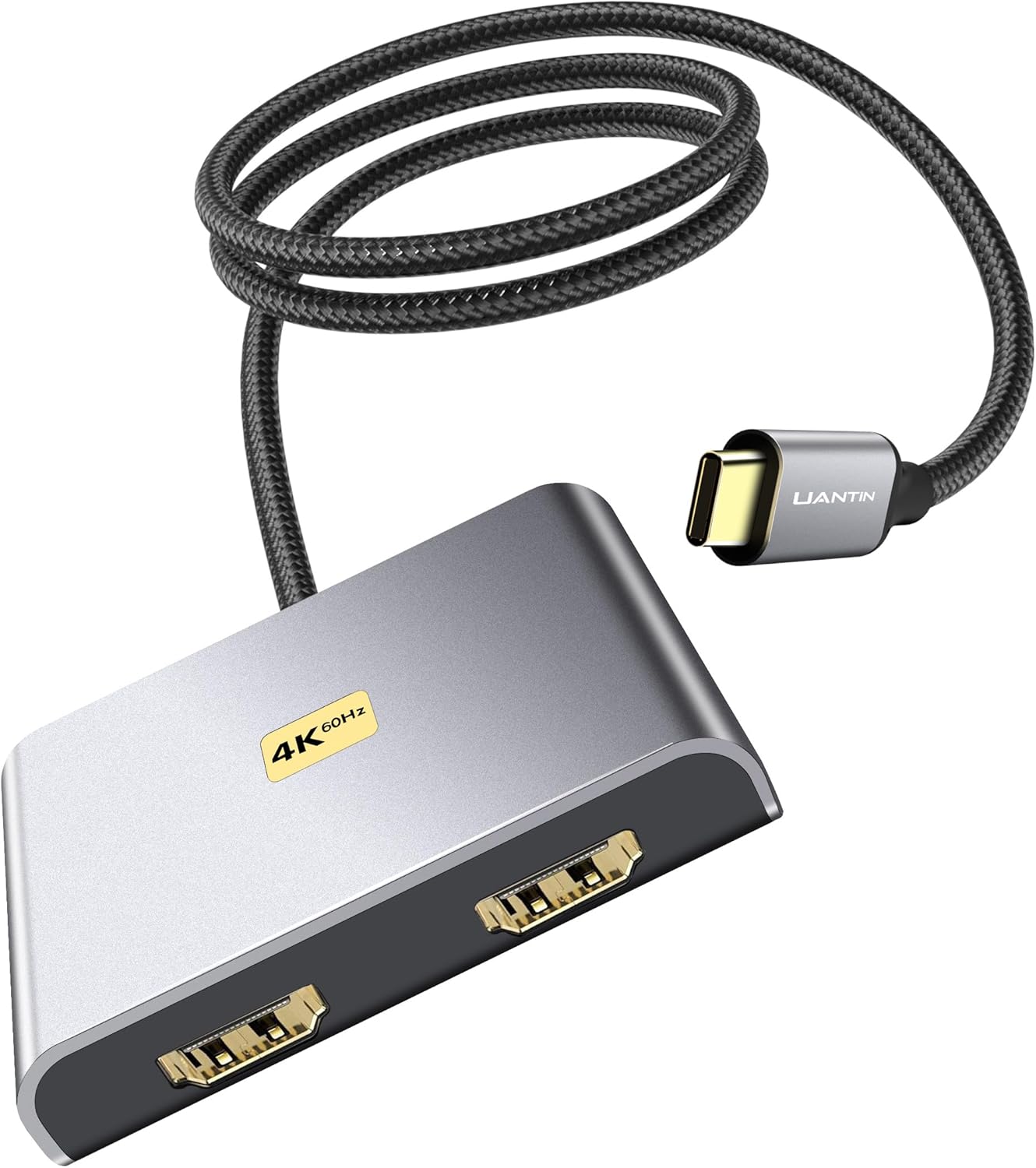 Adaptateur USB-C Vers Double HDMI 4K 60Hz - Pour 2 écrans - Compatible MacBook, Dell, HP... - Plug & Play
